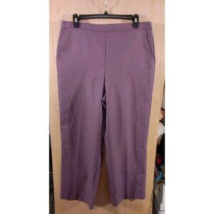 Alfred Dunner 12 Women’s Pull On Comfort Back Elastic Waist‎ Purple Pants